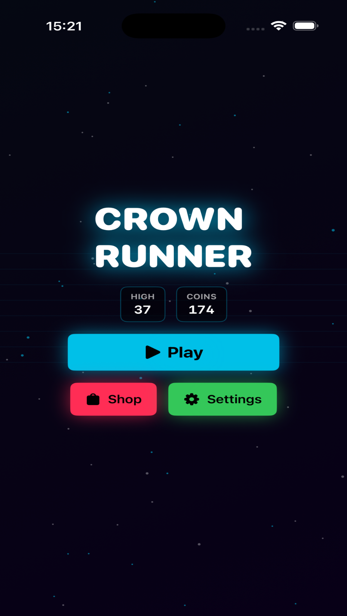 Crown Runner Startbildschirm auf dem iPhone